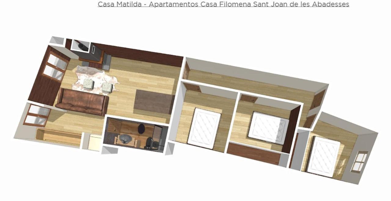 Casa Matilda - Apartamento Con Chimenea, Vistas, Rustico-Elegante En El Centro Sant Joan de les Abadesses Ngoại thất bức ảnh